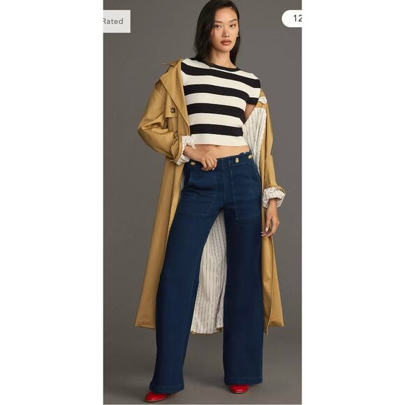 Pilcro Jeans The Kit Trouser New 25T Blue Anthropologie Denim Medium Blue - Picture 1 of 5